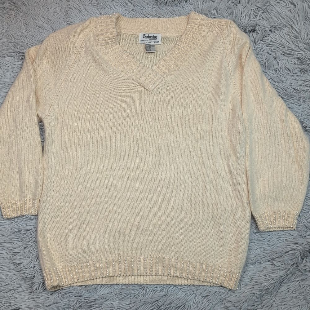 Vintage Exclusive Imports Sweater Womens M Silk Rabbit Hair Wool Blend Comfort‎